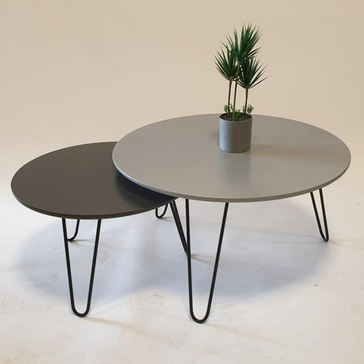 Vireen Contrasted Hairpin Nesting Centre Tables (Set of 2) | Furniture | Waseeh Pakistan