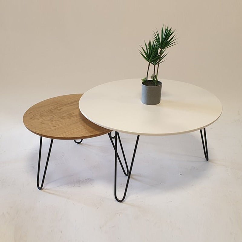 Vireen Contrasted Hairpin Nesting Centre Tables (Set of 2) | Furniture | Waseeh Pakistan