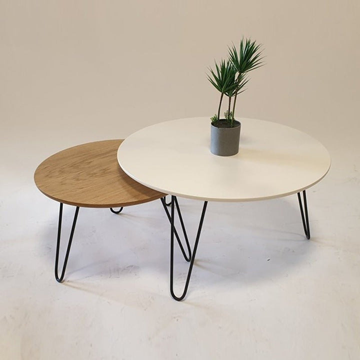 Vireen Contrasted Hairpin Nesting Centre Tables (Set of 2) | Furniture | Waseeh Pakistan