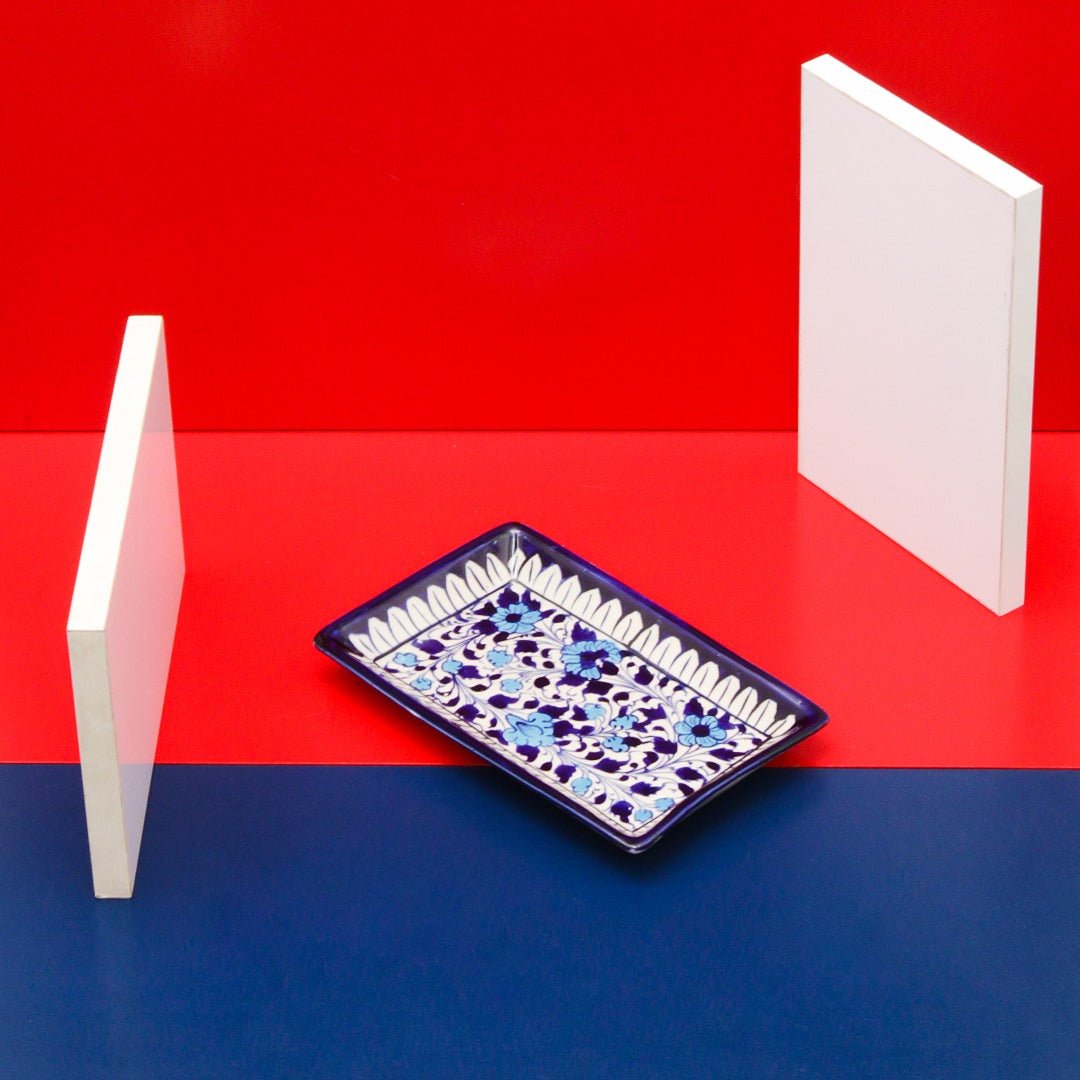 Wall Art Long Mini Dish-Blue pottery | Home Décor | Waseeh Pakistan