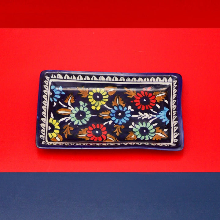 Wall Art Long Mini Dish-Blue pottery | Home Décor | Waseeh Pakistan