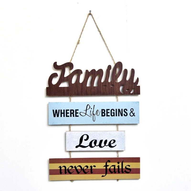 Wall "Familia Rules" Caption Decor | Home Décor | Waseeh Pakistan
