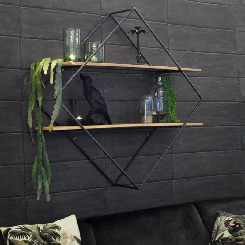 Wall-Mounted "Diamond" Floating Metal Storage Shelve Frame Decor | Furniture | Waseeh Pakistan