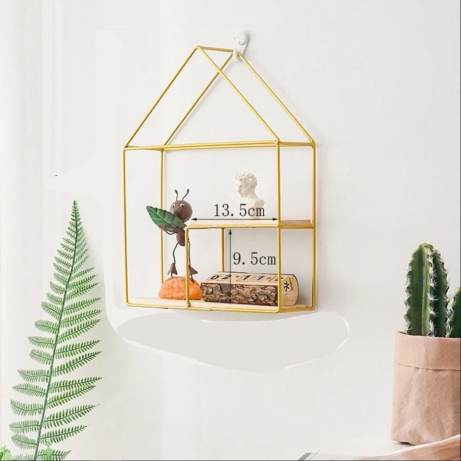 Wall-Mounted Lounge Living Drawing Room Floating Metal Solid Wood House Frame Decor | Not Sale FB | Waseeh Pakistan