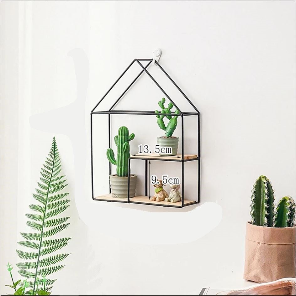 Wall-Mounted Lounge Living Drawing Room Floating Metal Solid Wood House Frame Decor | Not Sale FB | Waseeh Pakistan