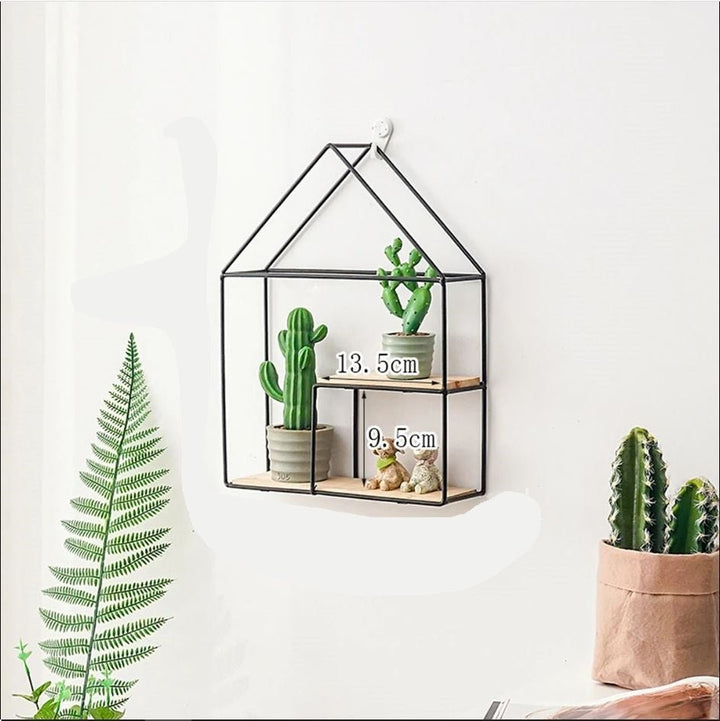 Wall-Mounted Lounge Living Drawing Room Floating Metal Solid Wood House Frame Decor | Not Sale FB | Waseeh Pakistan