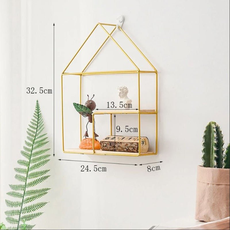 Wall-Mounted Lounge Living Drawing Room Floating Metal Solid Wood House Frame Decor | Not Sale FB | Waseeh Pakistan