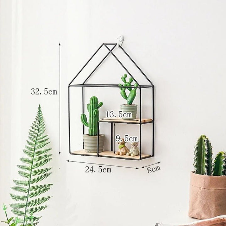 Wall-Mounted Lounge Living Drawing Room Floating Metal Solid Wood House Frame Decor | Not Sale FB | Waseeh Pakistan