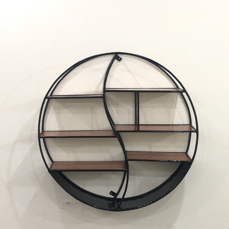 Wall-Mounted "YIN YANG" Metal Storage Floating Shelve Frame Decor | Furniture | Waseeh Pakistan