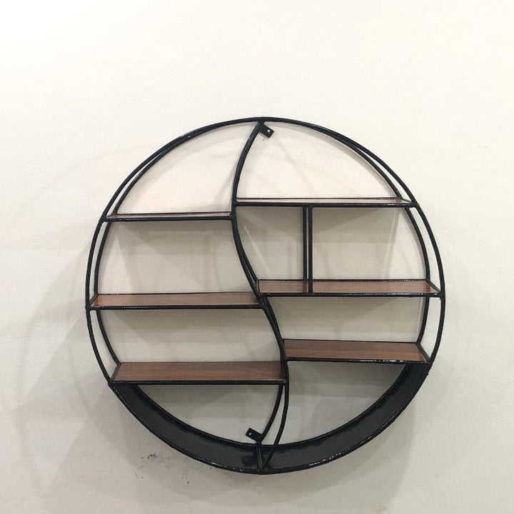 Wall-Mounted "YIN YANG" Metal Storage Floating Shelve Frame Decor | Furniture | Waseeh Pakistan