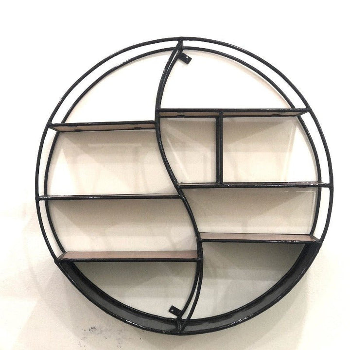 Wall-Mounted "YIN YANG" Metal Storage Floating Shelve Frame Decor | Furniture | Waseeh Pakistan