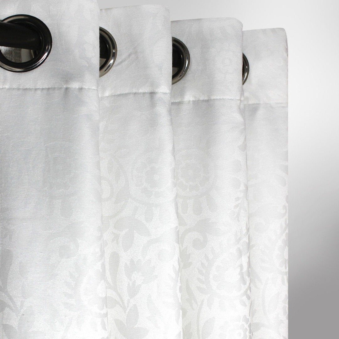 White Patterned - Curtain With Lining - Single Panel - 44" x 96" | Home Décor | Waseeh Pakistan