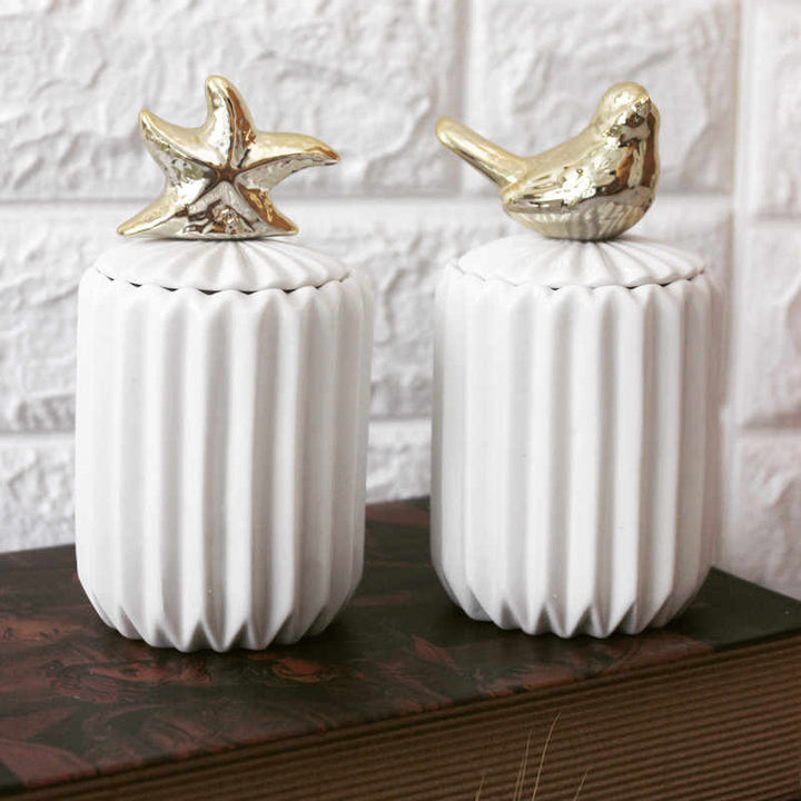 White Pet Souvenirs Pieces (Round Tower Shaped) | Home Décor | Waseeh Pakistan