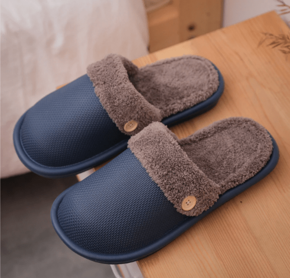 Winter Fur Waterproof Slippers (Blue) | Fashion Point | Waseeh Pakistan