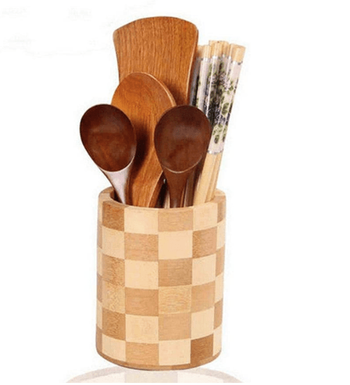 Wooden Crafted Cup Styled Spoon Drainer | kitchen item | Waseeh Pakistan