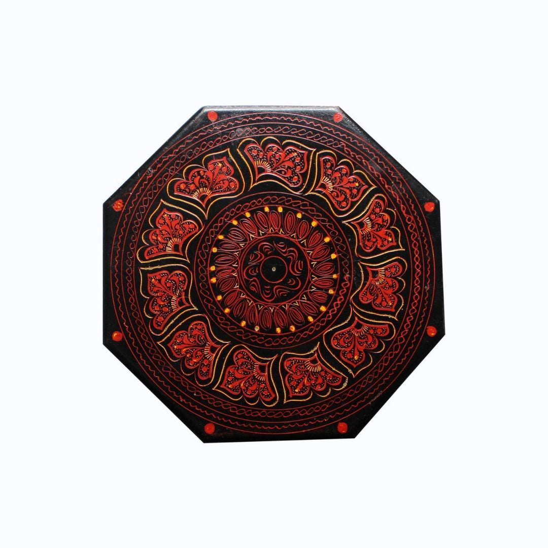 Wooden Hand Made Hexagonal Jewellery Box in Nakshi Art - 6.5" Top | Wooden Handy Crafts | Waseeh Pakistan