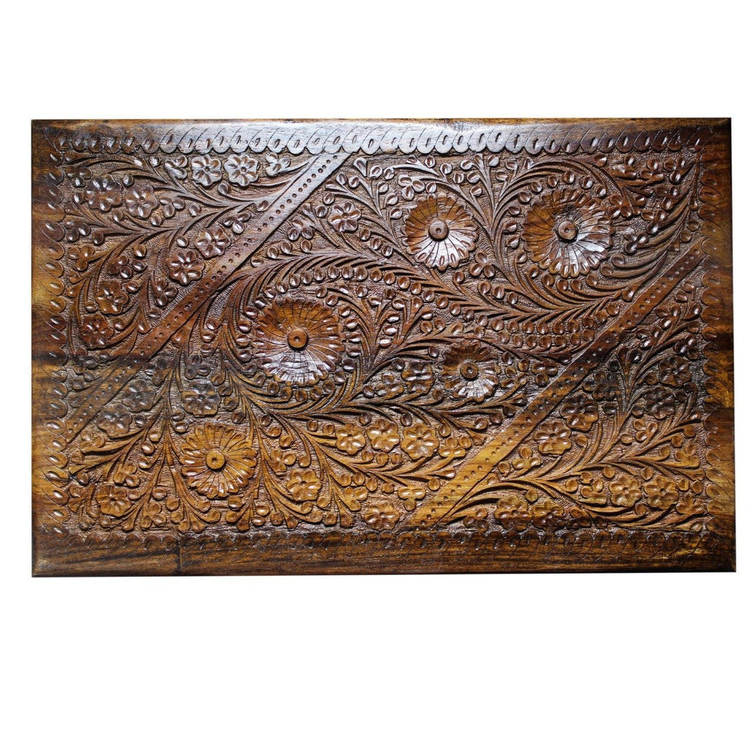 Wooden Hand Made Jewellery Box - Extra Large - Carved - 18" x 12" | Wooden Handy Crafts | Waseeh Pakistan