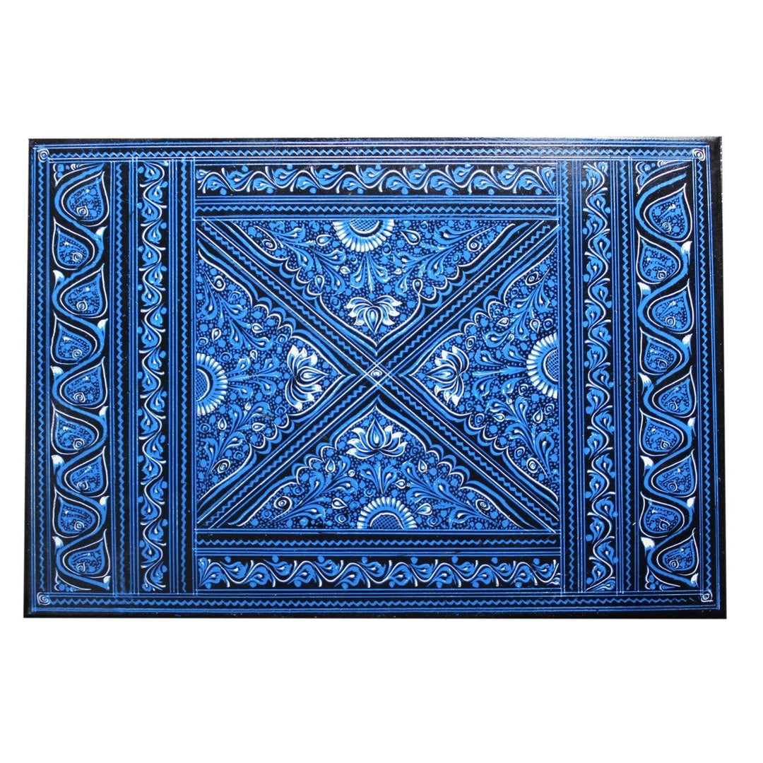 Wooden Hand Made Jewellery Box - Large - Blue - 13"x9"x3.5" | Wooden Handy Crafts | Waseeh Pakistan