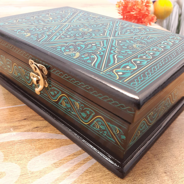 Wooden Hand Made Jewellery Box - Medium - 9"x6"x3" | Home Décor | Waseeh Pakistan
