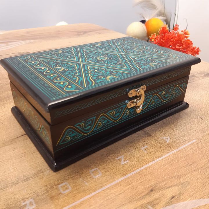 Wooden Hand Made Jewellery Box - Medium - 9"x6"x3" | Home Décor | Waseeh Pakistan