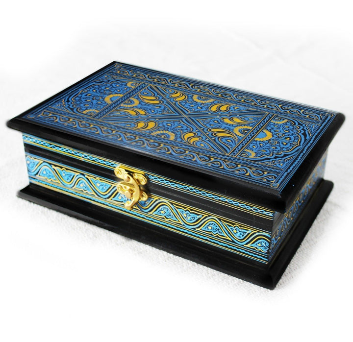 Wooden Hand Made Jewellery Box - Medium - 9"x6"x3" | Home Décor | Waseeh Pakistan