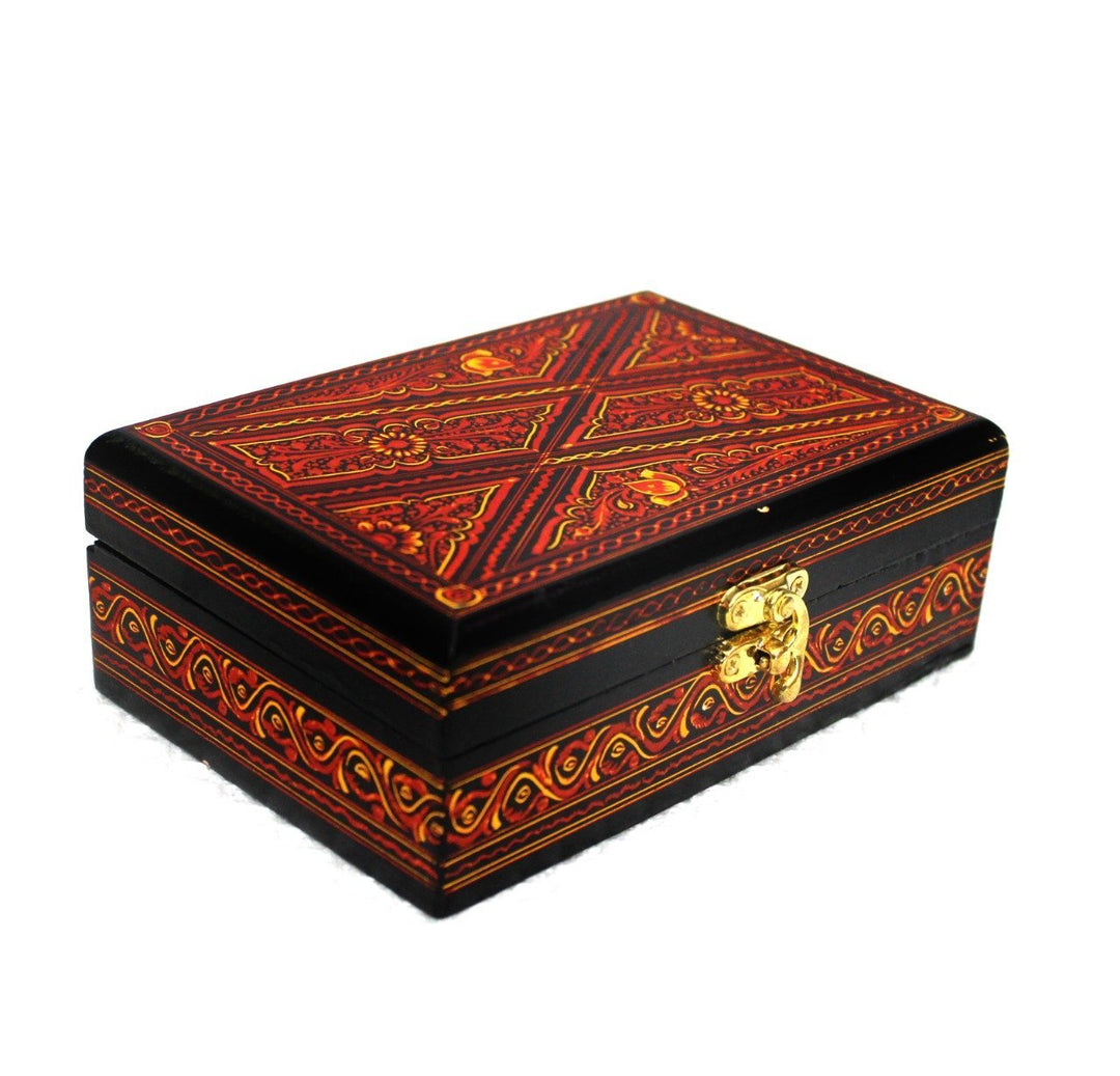 Wooden Hand Made Jewellery Box - Petite - 6" x 4" | Wooden Handy Crafts | Waseeh Pakistan