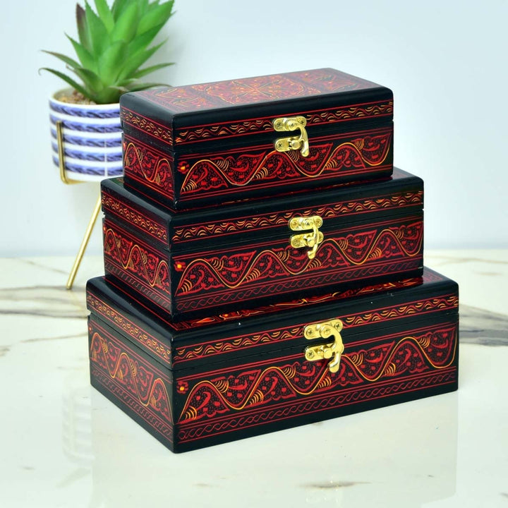 Wooden Hand Made Jewellery Box (set of 3) | Fashion Point | Waseeh Pakistan