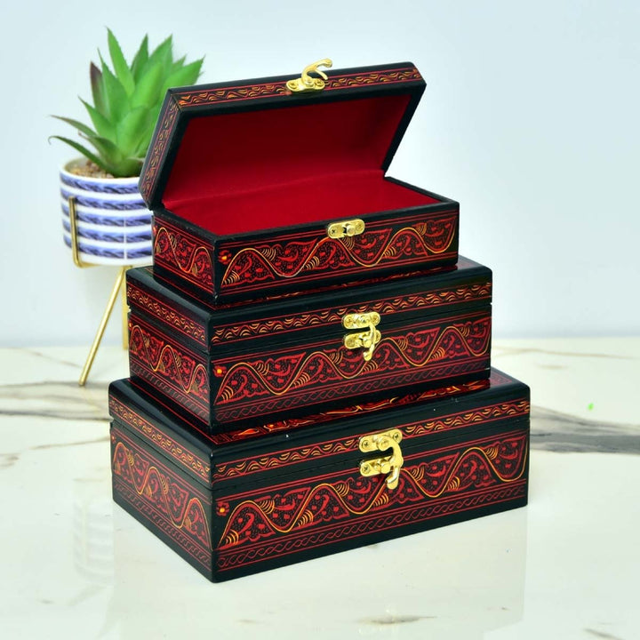 Wooden Hand Made Jewellery Box (set of 3) | Fashion Point | Waseeh Pakistan