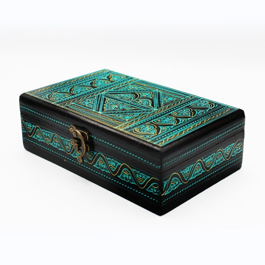 Wooden Hand Made Jewellery Box - Small - 8" x 5" | Wooden Handy Crafts | Waseeh Pakistan