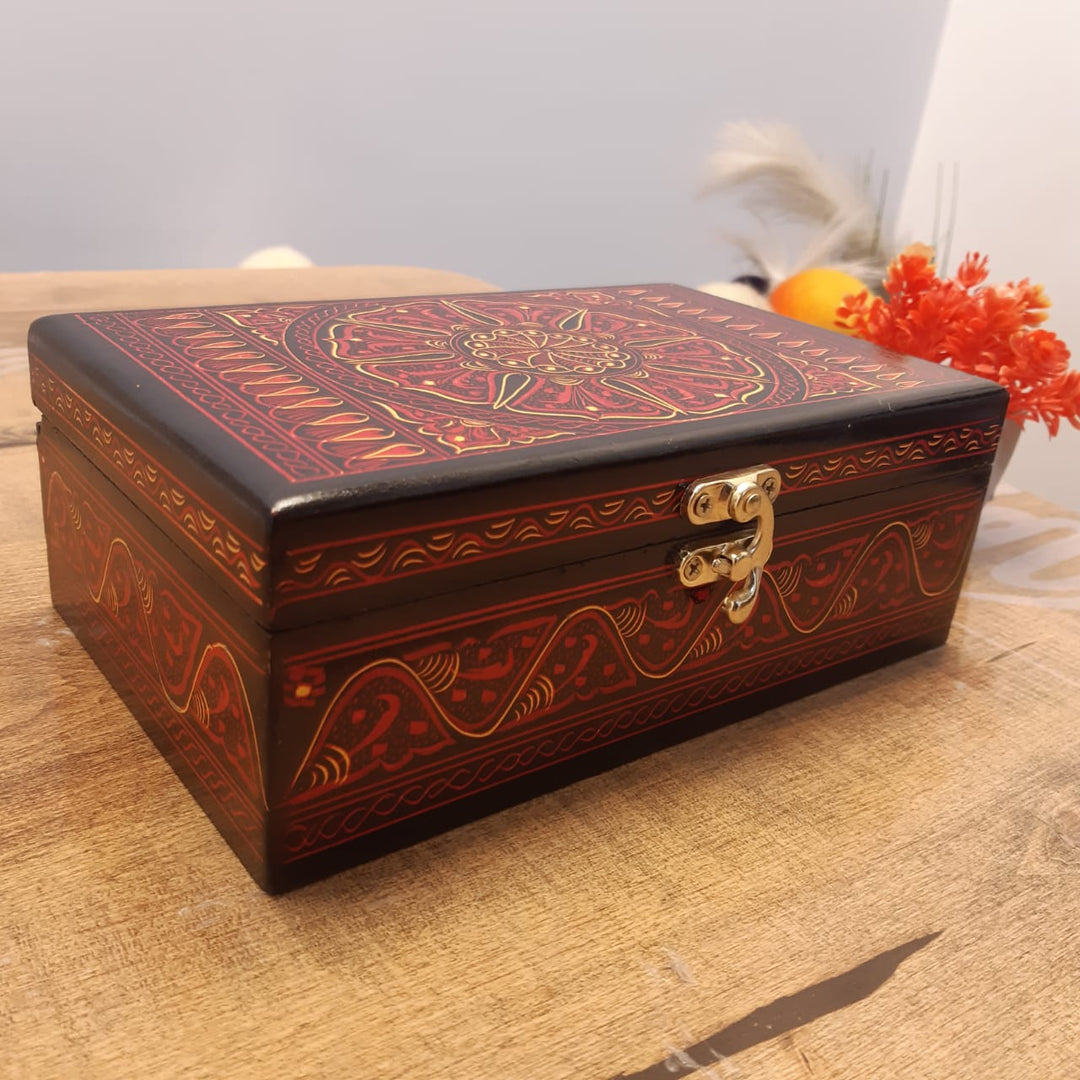 Wooden Hand Made Jewellery Box - Small - 8" x 5" | Wooden Handy Crafts | Waseeh Pakistan