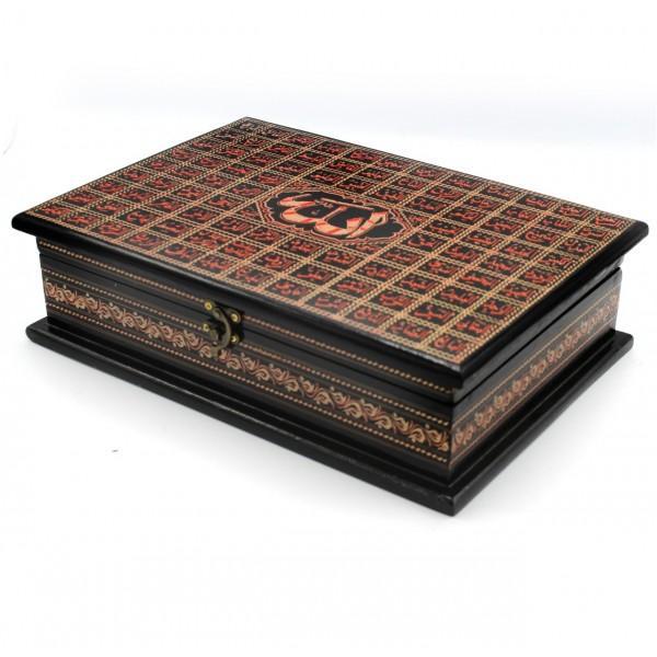 Wooden Hand Made Quran Box - Large - 99 Names | Wooden Handy Crafts | Waseeh Pakistan