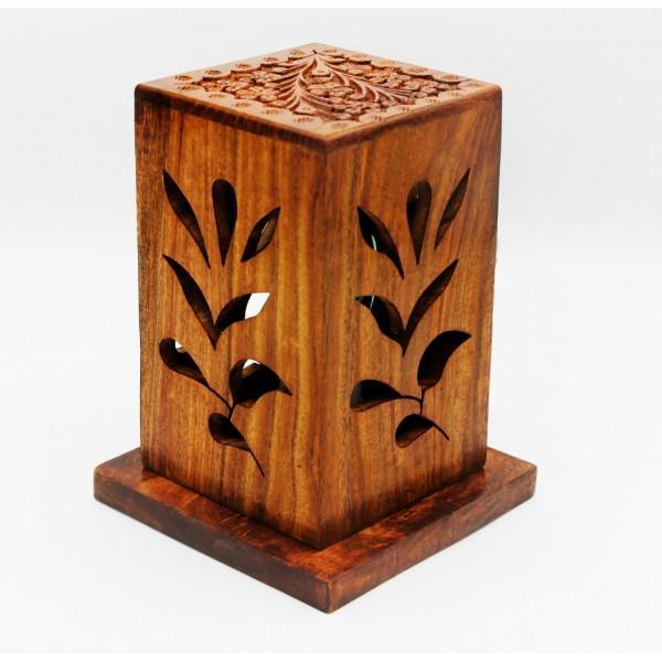 Wooden Nakshi Lamp - Small | Wooden Handy Crafts | Waseeh Pakistan