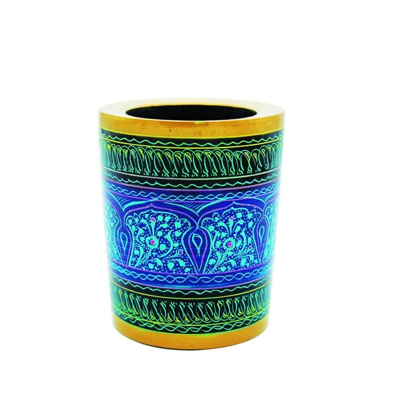 Wooden Pen Holder in Nakshi Art | Wooden Handy Crafts | Waseeh Pakistan