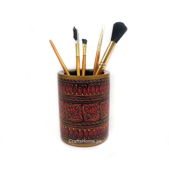 Wooden Pen Holder in Nakshi Art | Wooden Handy Crafts | Waseeh Pakistan
