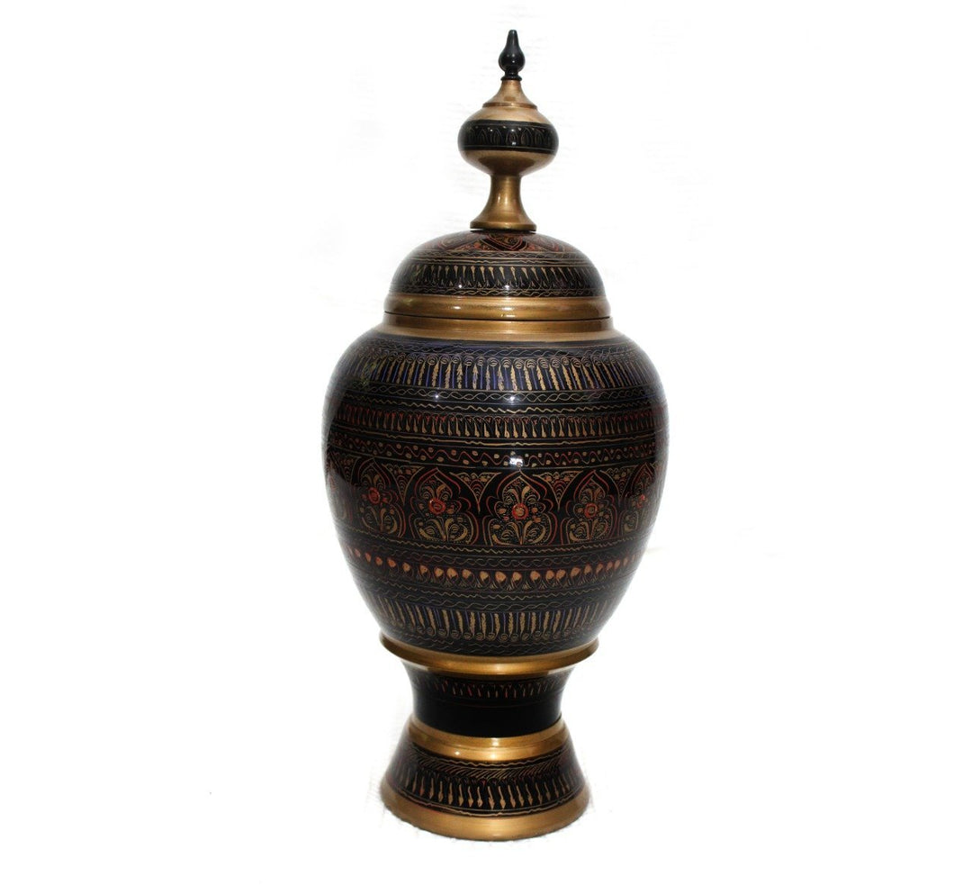 Wooden Pot - Nakshi - 13" | Wooden Handy Crafts | Waseeh Pakistan