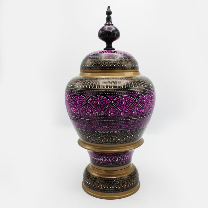 Wooden Pot - Nakshi - Large - 17" | Wooden Handy Crafts | Waseeh Pakistan