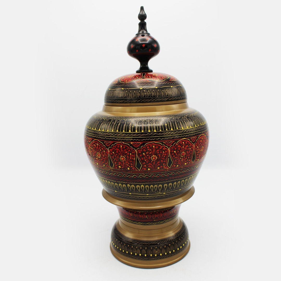 Wooden Pot - Nakshi - Large - 17" | Wooden Handy Crafts | Waseeh Pakistan