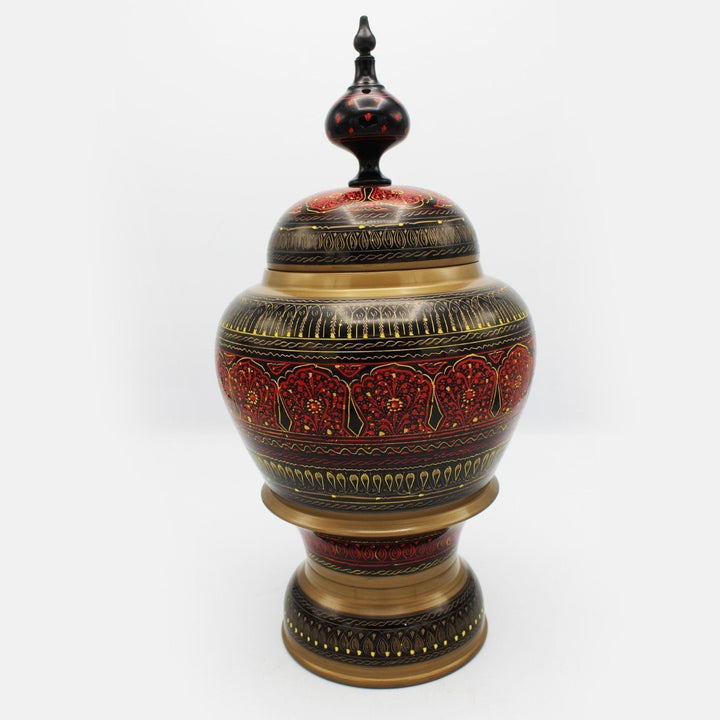Wooden Pot - Nakshi - Large - 17" | Wooden Handy Crafts | Waseeh Pakistan