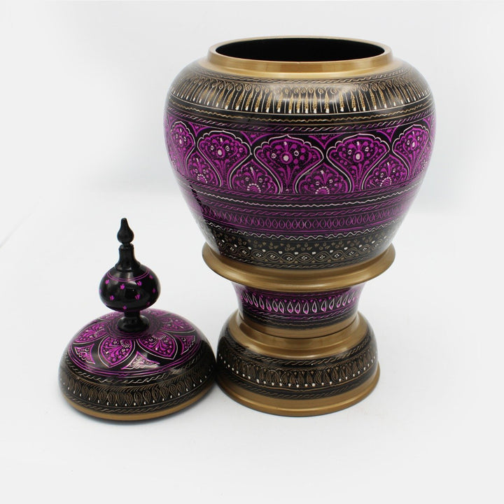 Wooden Pot - Nakshi - Large - 17" | Wooden Handy Crafts | Waseeh Pakistan