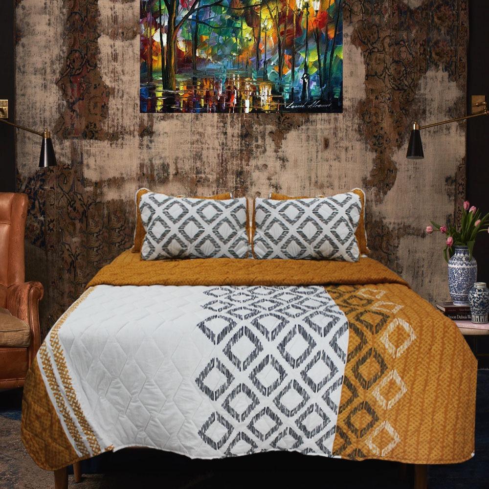 Yellow Fellow - Export Quality Bed Spread Set - 6 pc | Home Décor | Waseeh Pakistan