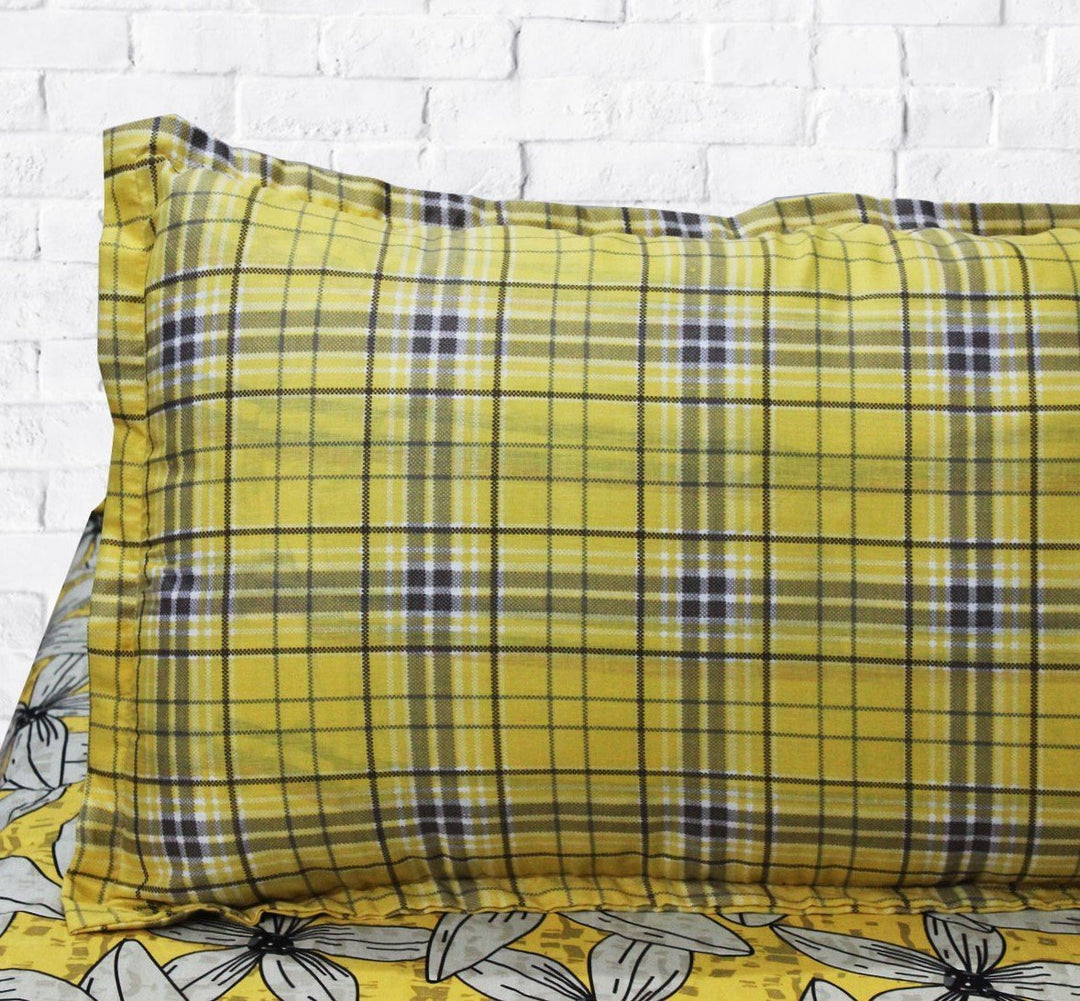 Yellow Tulip Cotton Bed Sheet | Home Décor | Waseeh Pakistan