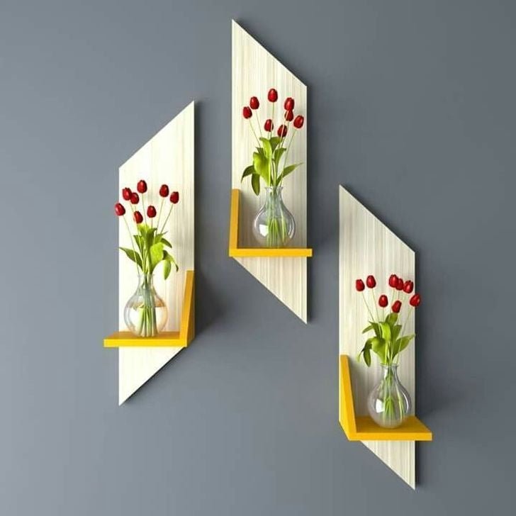 Zik Zac Wooden Lounge Living Room Organizer Shelves Decor (Set of 3) | Furniture | Waseeh Pakistan