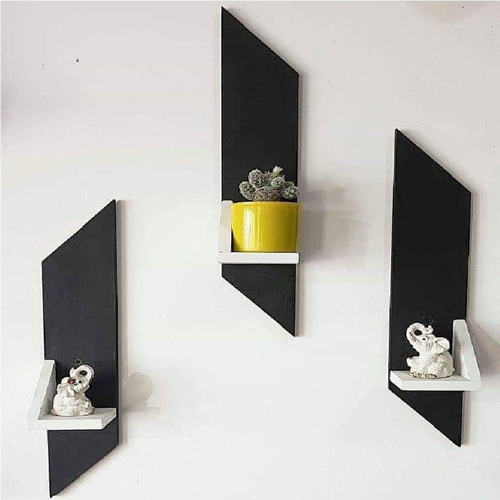 Zik Zac Wooden Lounge Living Room Organizer Shelves Decor (Set of 3) | Furniture | Waseeh Pakistan